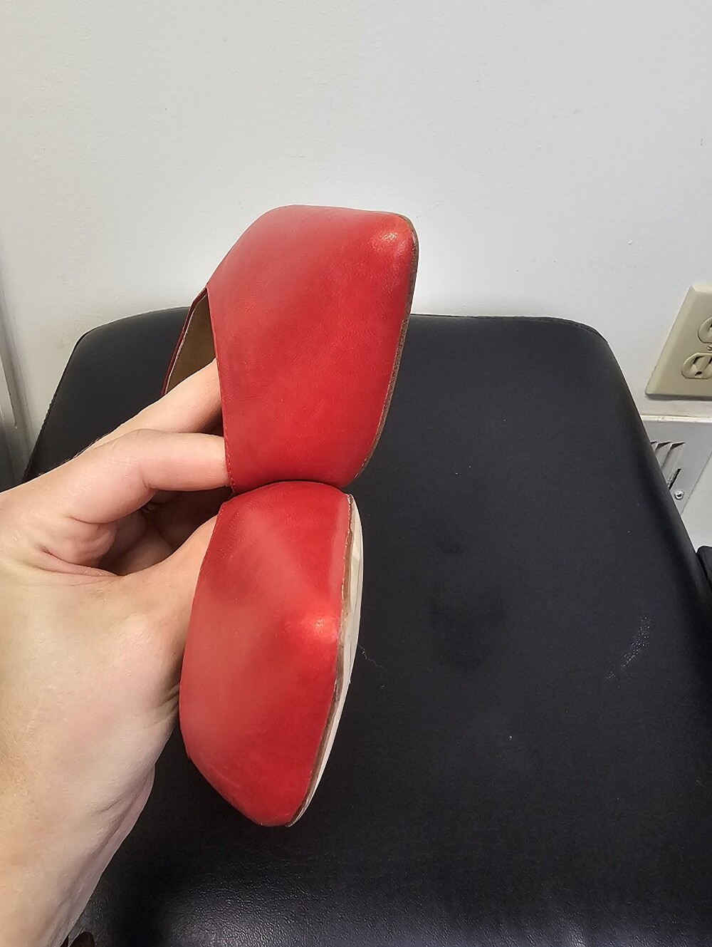 Sam Edelman Sally Pointed Toe Red Leather Flats Size 9 - Picture 10 of 13
